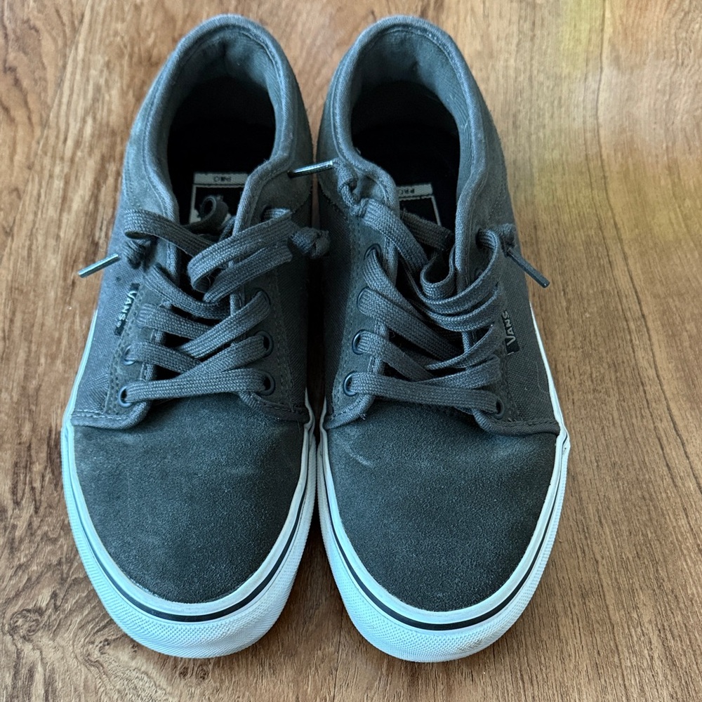 Vans Suede Lace-Up Skate Shoes in Charcoal